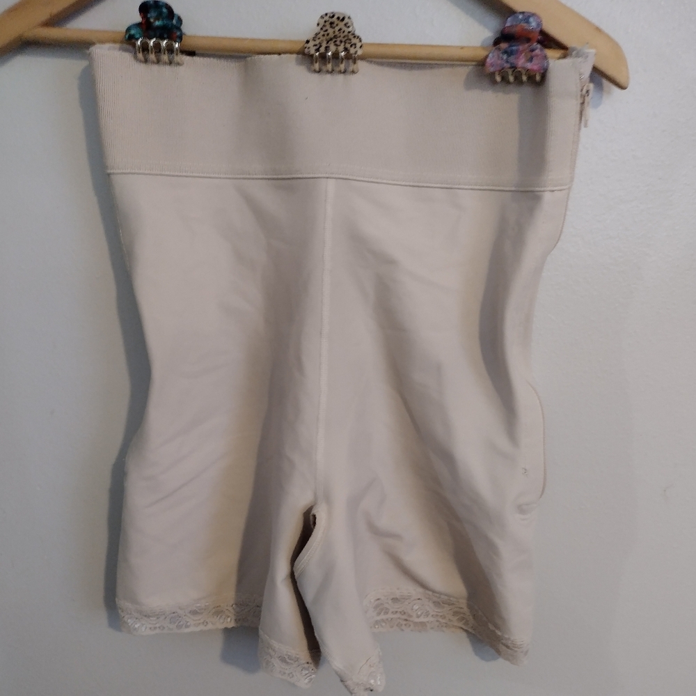 Cream Shapewear with Lace Trim For Post Surgery Healing (Tummy Tuck)